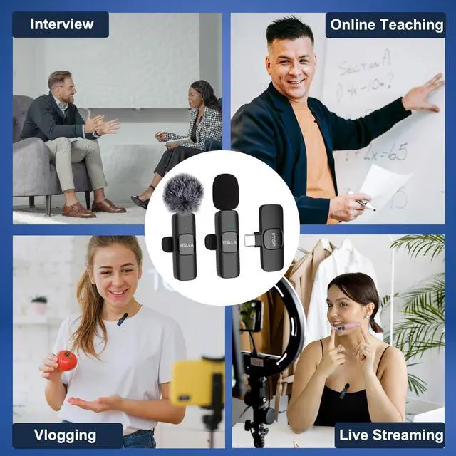 Alt view image 7 of 7 - Mini Microphone for iPhone & Android,11H Battery, Noise Cancelling Wireless Lavalier Mic, Clip On Lapel Mic Pro for Content Creator Vlogging/YouTube/Tiktok/Video Recording/Streaming/Interview
