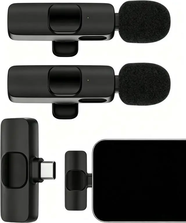 Main image of Wireless Lavalier Microphone Usb C, Lapel Bluetooth Mic for Apple iPhone 17e 17 16e/15 Pro Max, Lavalier Microfono Inalambrico Para Android Phone Collar Clip On Mic Mini Lav for Vedio Youtube iPhone