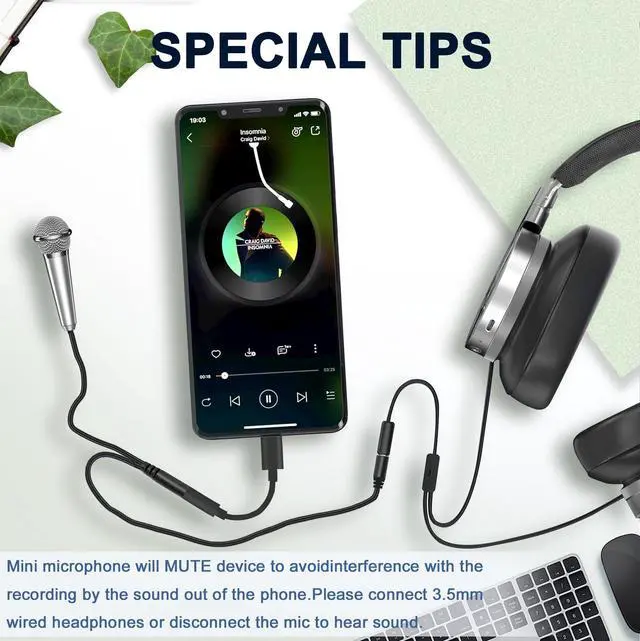 Alt view image 4 of 7 - USB C Mini Microphone Karaoke, Portable ASMR Microphone for Android Phone/iPhone 15/Laptop/Mac, Wired Mic for Voice Recording, Singing, Interviews, Vlogs, YouTube, TIK Tok (Silver)
