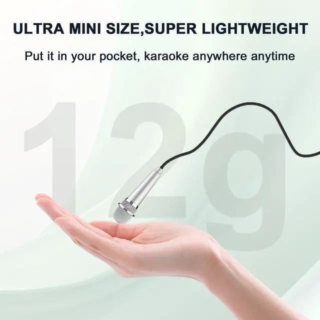 Alt view image 6 of 7 - USB C Mini Microphone Karaoke, Portable ASMR Microphone for Android Phone/iPhone 15/Laptop/Mac, Wired Mic for Voice Recording, Singing, Interviews, Vlogs, YouTube, TIK Tok (Silver)