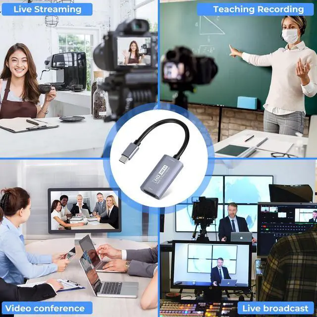 Alt view image 4 of 7 - Video Capture Card, USB 3.0 HDMI to USB C Audio Capture Card, 4K 1080p60fps Capture Devices for Gaming Live Streaming Video Recorder, Works for Windows Mac OS System for Switch, Xbox
