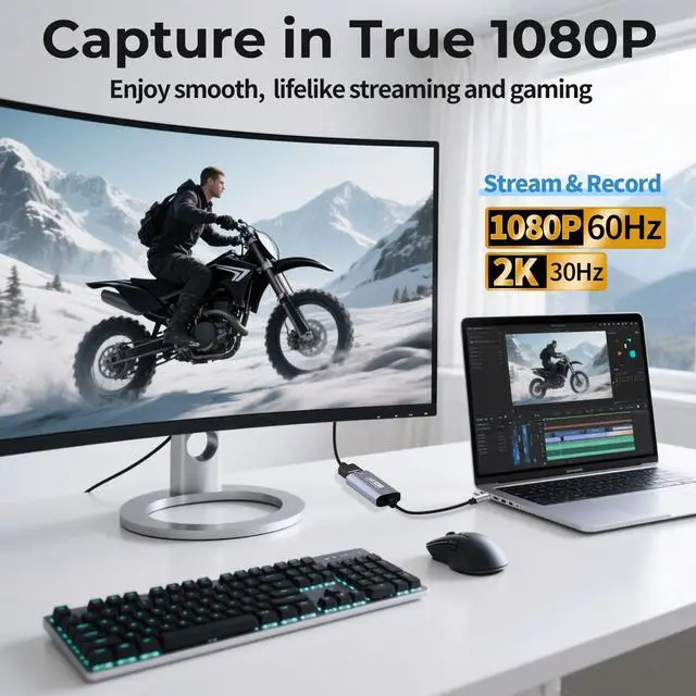 Alt view image 7 of 7 - Video Capture Card, USB 3.0 HDMI to USB C Audio Capture Card, 4K 1080p60fps Capture Devices for Gaming Live Streaming Video Recorder, Works for Windows Mac OS System for Switch, Xbox