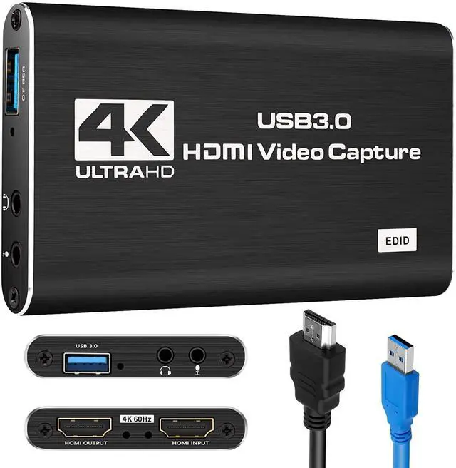 Main image of 2024 Capture Card, 4K HDMI Audio Video Capture Card, USB 3.0 Capture Adapter 1080P 60FPS Video Recorder Device for Game Recording, Works for Nintendo Switch, Streaming Live,Support X-Box/OBS/Camera/PC