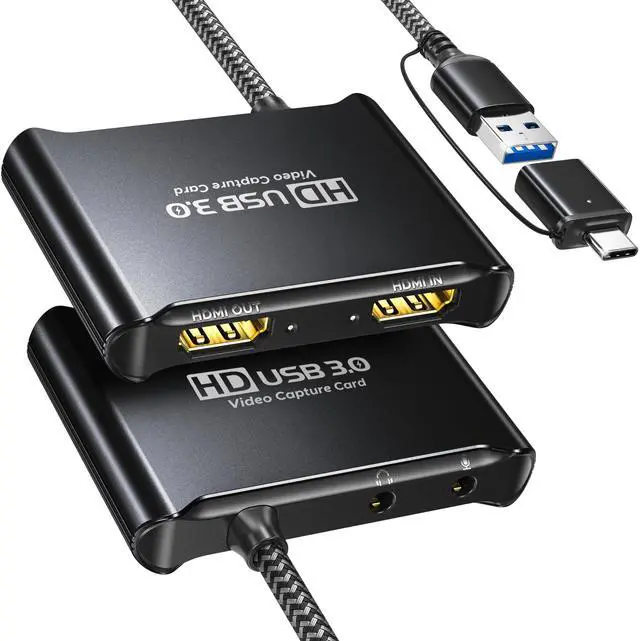 Main image of USB 3.0 Video Capture Card for Streaming, 1080P 60Hz HDMI Video Recording with 4K30 Pass-Through, Plug & Play Cam Link Aluminum Low Latency Type-C Device for Nintendo Switch 2, PS5, Xbox, OBS