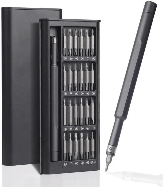 Main image of Professional 48-in-1 Precision Screwdriver Set, Mini Repair Tool Kit with High-Performance Bearing Steel, Black Compact Case, Complete Repair Kit with Phillips, Torx, Hex Bits