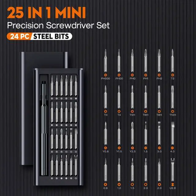 Alt view image 2 of 7 - 27-in-1 Precision Screwdriver Set, Professional Mini Repair Tool Kit with Magnetic Drivers for Macbook, Laptop, Phone, Watch, Glasses, Ring Doorbell, Electronics, Small Gadget Gift for Men