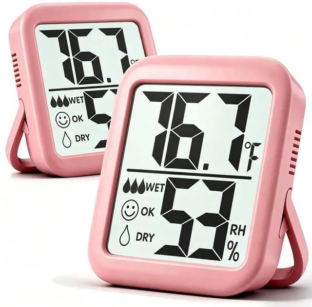 Main image of 2 Pack Room Thermometer for Home, Hygrometer Indoor Humidity Meter Gauge, Digital Temperature and Humidity Monitor Sensor for House, Terrarium, Incubator, Greenhouse - Battery Included