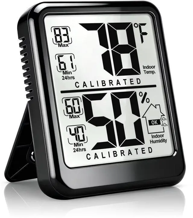 Main image of Room Thermometer, Digital Small Hygrometer Indoor Thermometer Humidity Gauge, Temperature Humidity Meter with Max/Min Record Monitor Sensor for Home, Plants - Battery Included