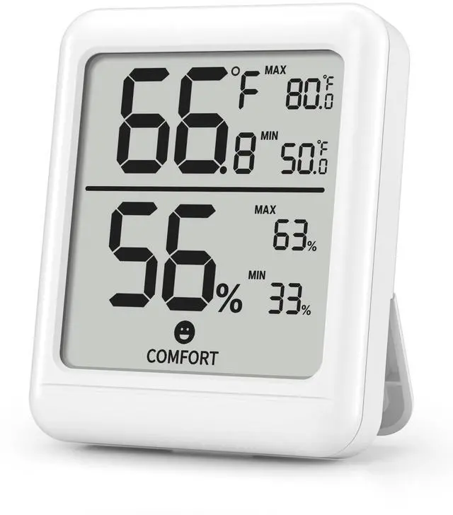 Main image of Digital Hygrometer Indoor Room Thermometer, Accurate Temperature and Humidity Meter with Large LCD Monitor for Home, Bedroom, Terrarium, Incubator, Greenhouse, 1 Pack