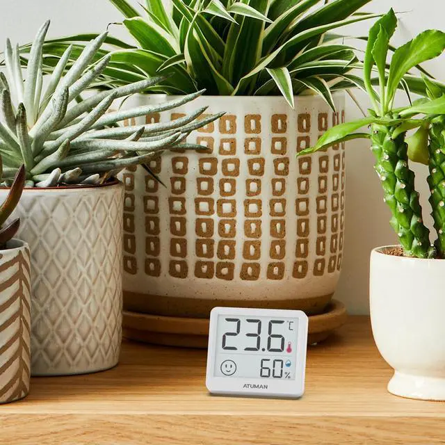 Alt view image 2 of 7 - Mini Digital Hygrometer Indoor Thermometer with Temperature and Humidity Monitor for Bedroom, Reptile Tank, Guitar Case, Greenhouse and Cellar Closet, Fahrenheit or Degree Celsius