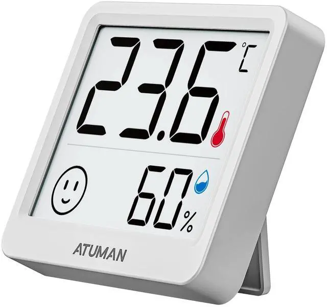 Main image of Mini Digital Hygrometer Indoor Thermometer with Temperature and Humidity Monitor for Bedroom, Reptile Tank, Guitar Case, Greenhouse and Cellar Closet, Fahrenheit or Degree Celsius