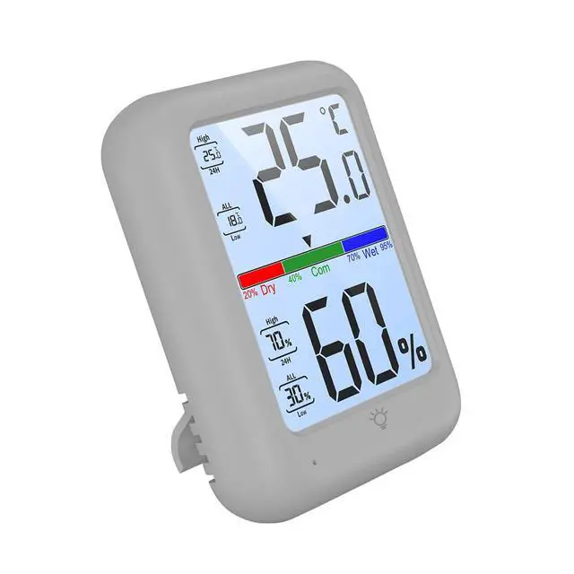 Alt view image 3 of 4 - Digital Hygrometer Thermometer with Large LCD Display, Backlight, Max/Min Memory, Wall Mount, Table Stand, Magnetic Base High Precision Indoor Humidity and Temperature Monitor