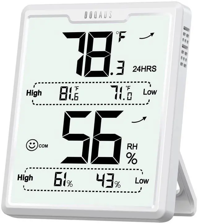 Main image of Digital Hygrometer Room Thermometer Indoor, Humidity Meter with Large LCD Display, Temperature Humidity Monitor with Max Min Records, White