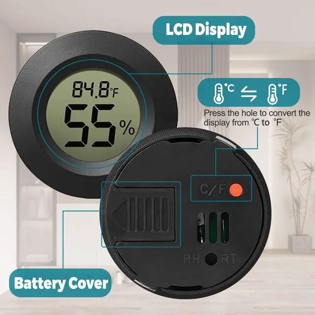Alt view image 3 of 7 - Hygrometer Thermometer, 3 Pack LCD Monitor Indoor Humidity Meter, Outdoor Weather Temperature Gauge for Home Office