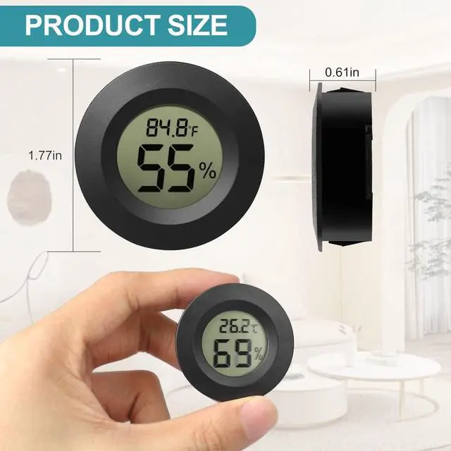 Alt view image 6 of 7 - Hygrometer Thermometer, 3 Pack LCD Monitor Indoor Humidity Meter, Outdoor Weather Temperature Gauge for Home Office