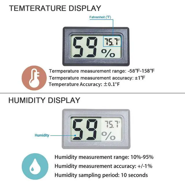 Alt view image 3 of 3 - Mini Hygrometer Thermometer Digital Indoor Humidity Gauge Monitor with Temperature Meter Sensor Fahrenheit ()