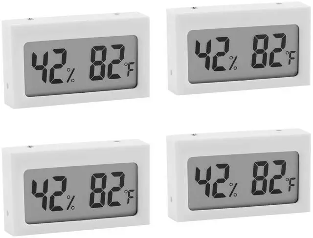 Main image of Monitor Digital Indoor Hygrometer with LCD Display Temperature Gauge Humidity Meter for Home or Greenhouse (White, 4 Pack)