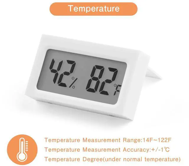 Alt view image 2 of 6 - Monitor Digital Indoor Hygrometer with LCD Display Temperature Gauge Humidity Meter for Home or Greenhouse (White, 4 Pack)
