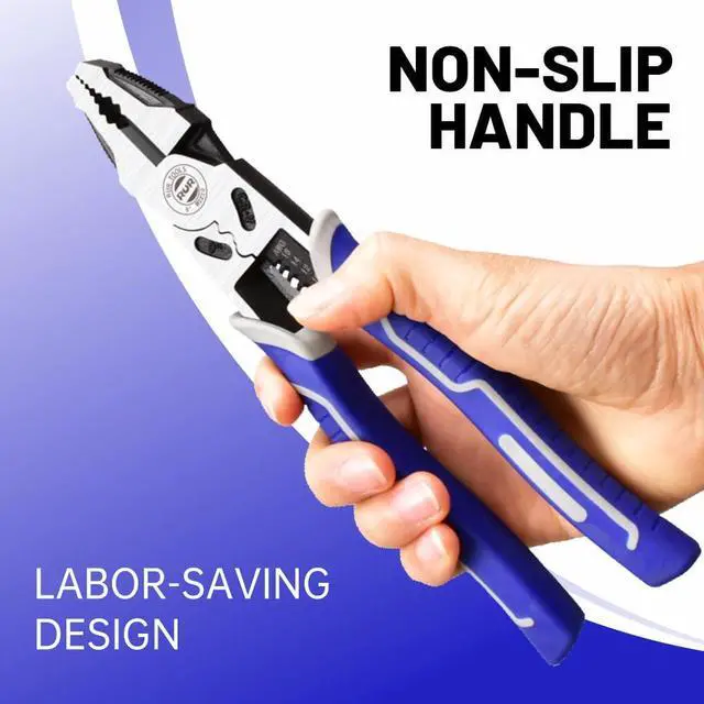 Alt view image 4 of 5 - 9" Multipurpose Lineman's Pliers with Wire Stripper - 6-in-1 Function Wire Cutter Heavy Duty,Combination Pliers for Screw Remover/Wire Stripper/Crimper