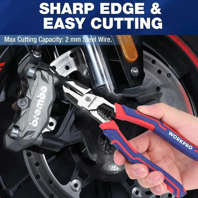 Alt view image 4 of 5 - 2-in-1 Diagonal Cutting Pliers with Wire Stripper, 7.5 Inch CRV Steel Wire Cutters with Comfort Grip Handles, Heavy Duty Side-Cutting Pliers for Electricians and Homes, Christmas Gift