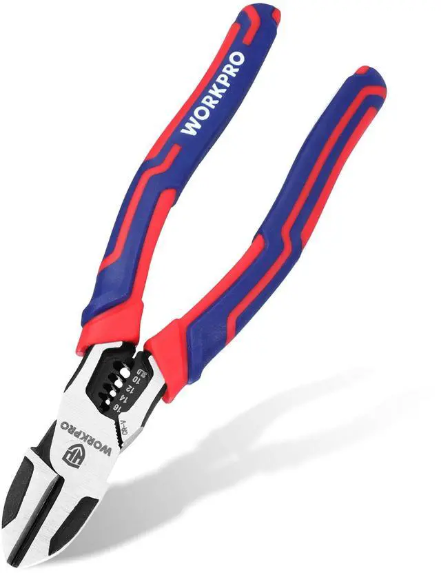 Main image of 2-in-1 Diagonal Cutting Pliers with Wire Stripper, 7.5 Inch CRV Steel Wire Cutters with Comfort Grip Handles, Heavy Duty Side-Cutting Pliers for Electricians and Homes, Christmas Gift