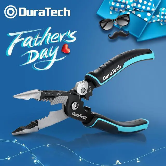 Alt view image 3 of 7 - 5-in-1 Wire Stripper, 8" Wire Stripper and Crimping Tool, Premium CR-V Construction, Needle Nose Plier, Multifunctional Electrician Pliers for Crimping, Cutting, Stripping, Shearing, Clamping