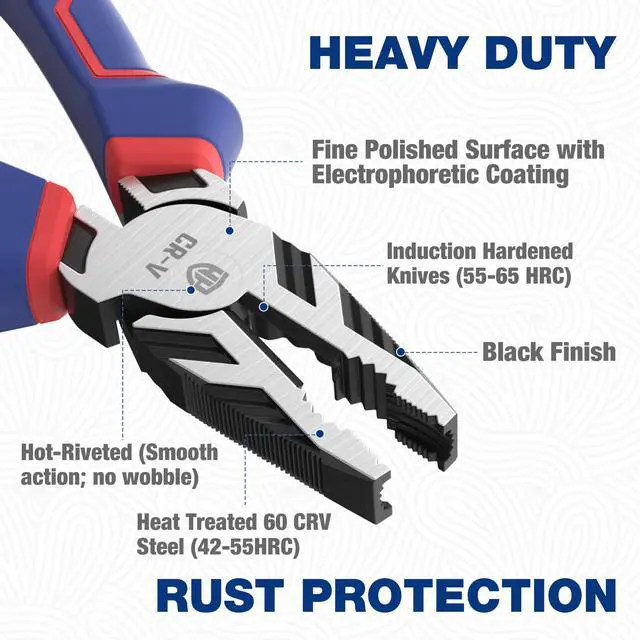 Alt view image 3 of 7 - 8" Linesman PRO Screw Extractor Pliers(Combination Pliers) with Unique Non-slip Jaws, Stripped Screw Remover Tool, Lineman Plier for Quickly Removal of Damaged or Rusted Fasteners