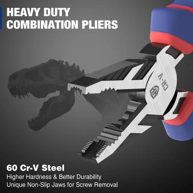 Alt view image 2 of 7 - 8" Linesman PRO Screw Extractor Pliers(Combination Pliers) with Unique Non-slip Jaws, Stripped Screw Remover Tool, Lineman Plier for Quickly Removal of Damaged or Rusted Fasteners