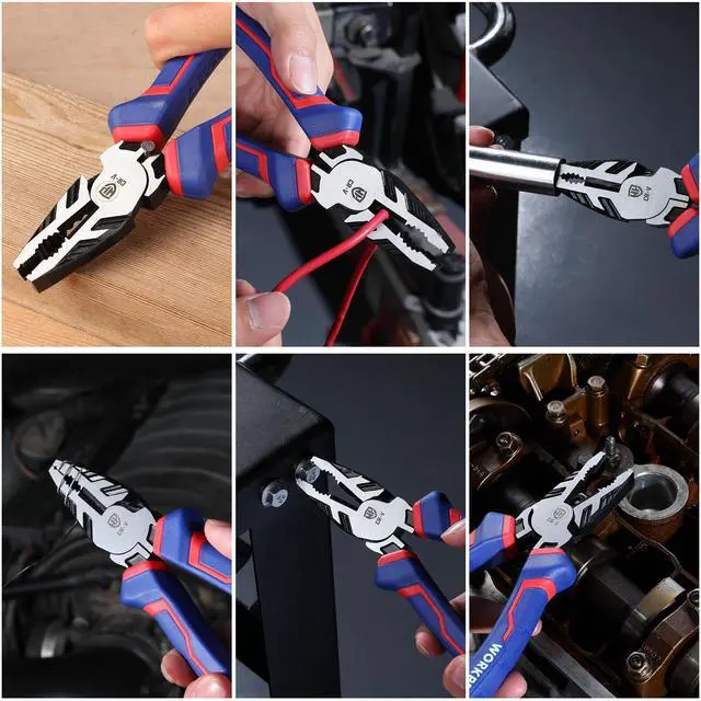 Alt view image 6 of 7 - 8" Linesman PRO Screw Extractor Pliers(Combination Pliers) with Unique Non-slip Jaws, Stripped Screw Remover Tool, Lineman Plier for Quickly Removal of Damaged or Rusted Fasteners