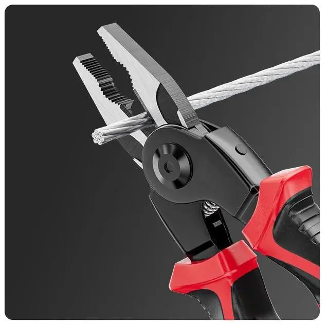 Alt view image 4 of 6 - 5 in 1 Combination Plier Tool Set, Includes Cable Cutters, Wire Stripper, Crimping Plier, Linesman Pliers, Scissor Interchangeable Pliers with Storage Case
