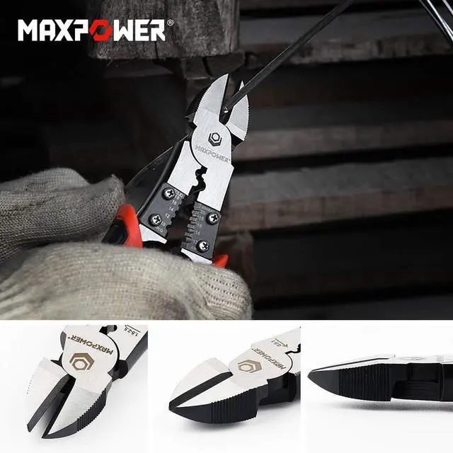 Alt view image 5 of 7 - 3-in-1 Multifunctional Pliers Set, Wire Stripper, Crimper, Cutter, Long Nose Pliers, Diagonal Side Cutters, Linesman Plier - 8 inch