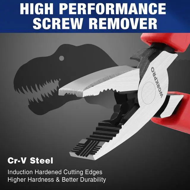Alt view image 2 of 7 - 6.5" Linesman S Screw Extractor Pliers(Combination Pliers) with Unique Non-slip Jaws, Stripped Screw Remover Tool, Lineman Plier for Quickly Removal of Damaged or Rusted Fasteners