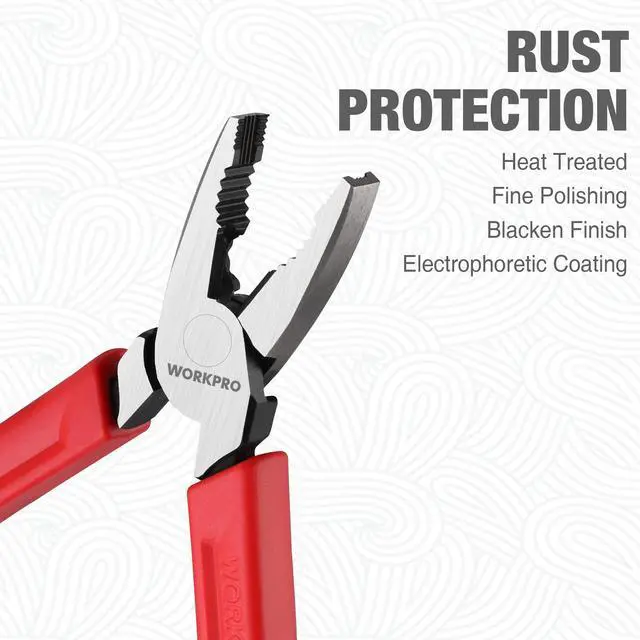 Alt view image 3 of 7 - 6.5" Linesman S Screw Extractor Pliers(Combination Pliers) with Unique Non-slip Jaws, Stripped Screw Remover Tool, Lineman Plier for Quickly Removal of Damaged or Rusted Fasteners