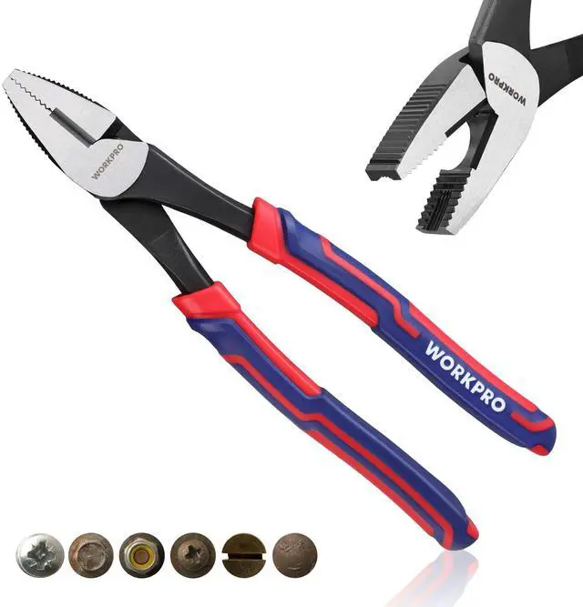 Main image of 8" Linesman Screw Extractor Pliers(Combination Pliers) with Unique Non-slip Jaws, Stripped Screw Remover Tool, Lineman Plier for Quickly Removal of Damaged or Rusted Fasteners