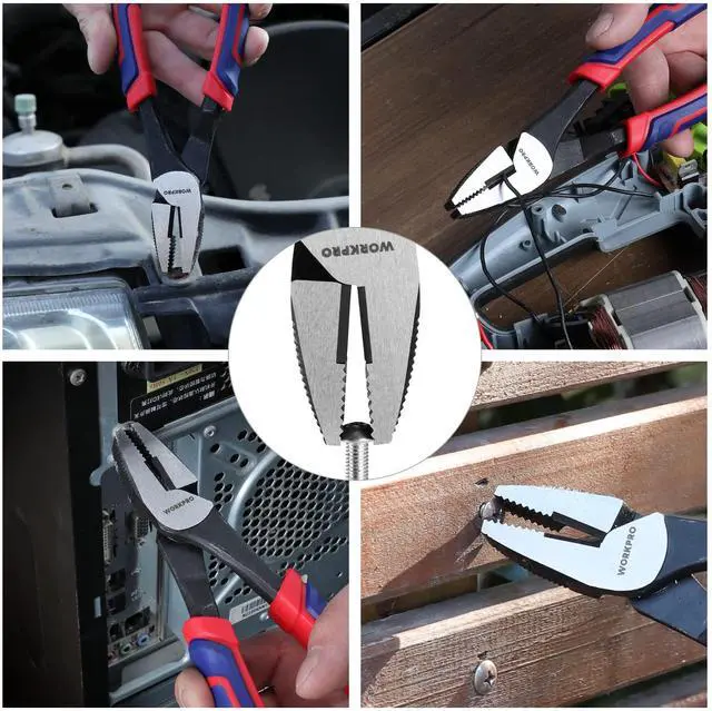 Alt view image 7 of 7 - 8" Linesman Screw Extractor Pliers(Combination Pliers) with Unique Non-slip Jaws, Stripped Screw Remover Tool, Lineman Plier for Quickly Removal of Damaged or Rusted Fasteners