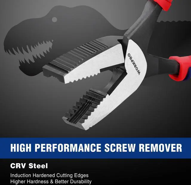 Alt view image 2 of 7 - 8" Linesman Screw Extractor Pliers(Combination Pliers) with Unique Non-slip Jaws, Stripped Screw Remover Tool, Lineman Plier for Quickly Removal of Damaged or Rusted Fasteners