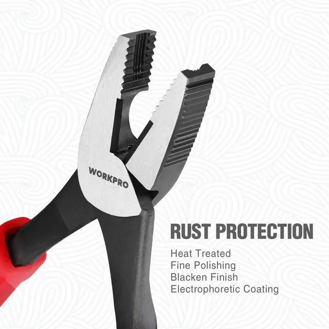 Alt view image 4 of 7 - 8" Linesman Screw Extractor Pliers(Combination Pliers) with Unique Non-slip Jaws, Stripped Screw Remover Tool, Lineman Plier for Quickly Removal of Damaged or Rusted Fasteners