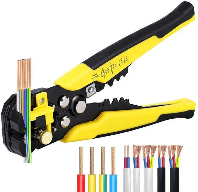 Main image of Self-Adjusting Wire Stripper Tool, 3-in-1 Heavy Duty Automatic Electrical Wire Stripper Cutter Crimper, Professional Multi Functional Stripping Tool for 10-24 AWG Solid & Stranded Wire