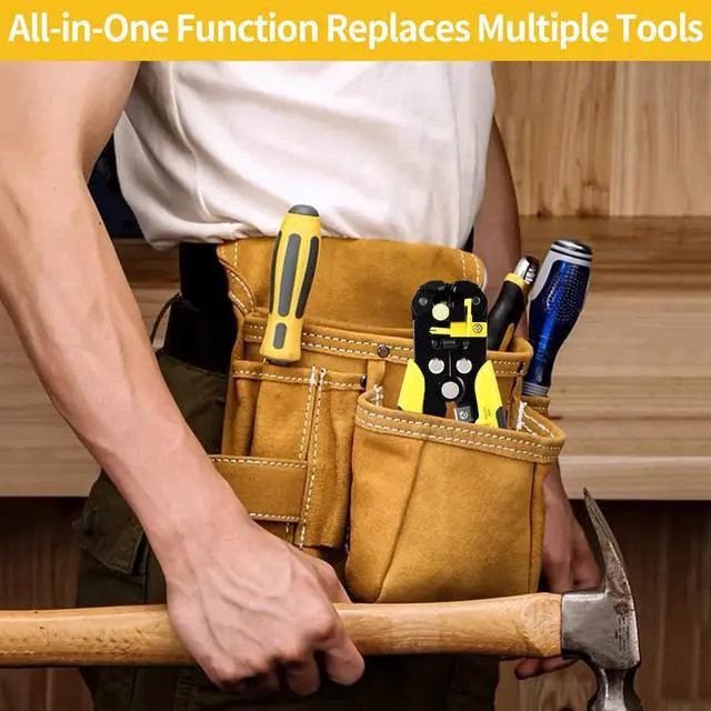 Alt view image 6 of 7 - Self-Adjusting Wire Stripper Tool, 3-in-1 Heavy Duty Automatic Electrical Wire Stripper Cutter Crimper, Professional Multi Functional Stripping Tool for 10-24 AWG Solid & Stranded Wire