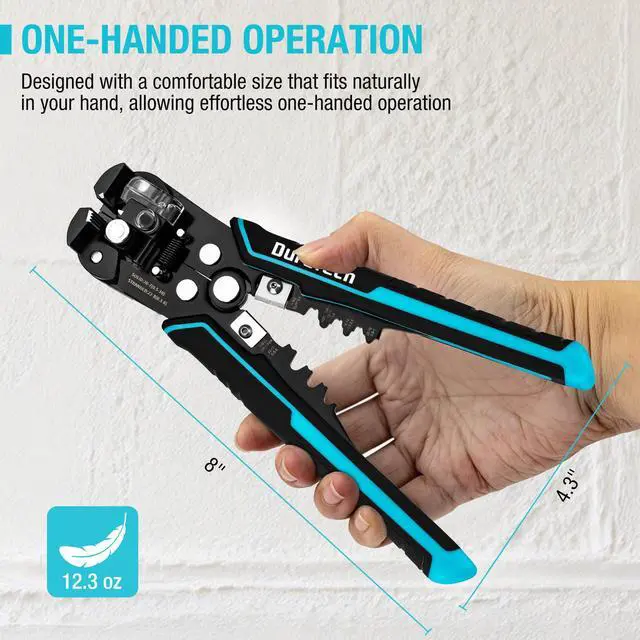 Alt view image 5 of 7 - Self-Adjusting Wire Stripper, 3-in-1 Automatic Wire Stripper Tool for 22-7 AWG Stripping and 22-10 AWG Crimping, Stripping/Crimping/Cutting Tool for Electrical Work