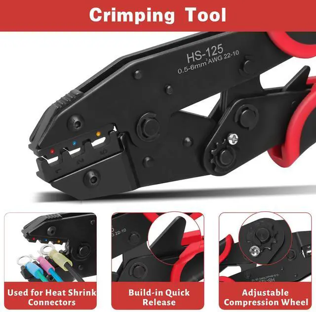 Alt view image 4 of 7 - Wire Stripper and Crimper Tool Kit, 10-24 AWG Self Adjusting Wire Stripper and 10-22 AWG Ratcheting Crimper, Electrical Crimping Tool for Insulated Terminals, Auto Home Wiring