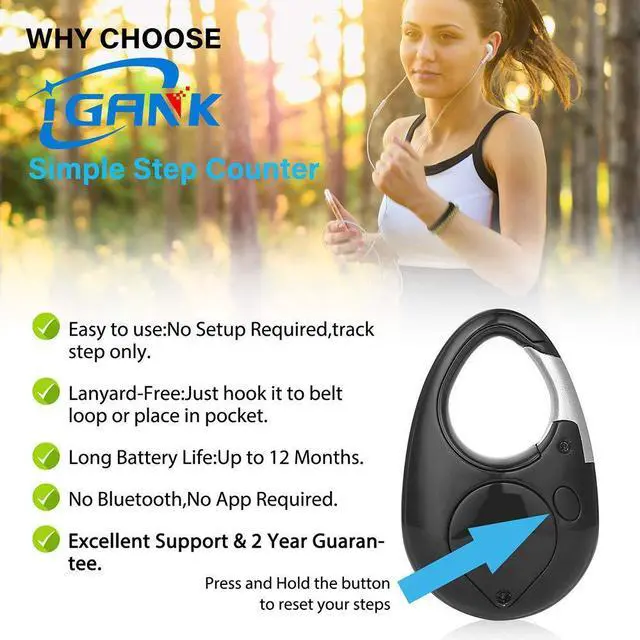 Alt view image 3 of 6 - Simple Walking Pedometer 3D Step Counter for Men Women Kids (Black)