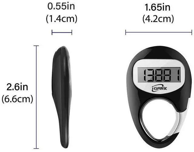 Alt view image 6 of 6 - Simple Walking Pedometer 3D Step Counter for Men Women Kids (Black)
