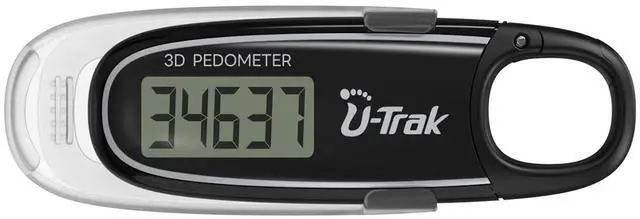 Main image of 3D Pedometer for Walking with Removable Clip and Carabiner Simple Step Counter for Walking Accurate Clip On Step Tracker for Men Women Kids (Black)