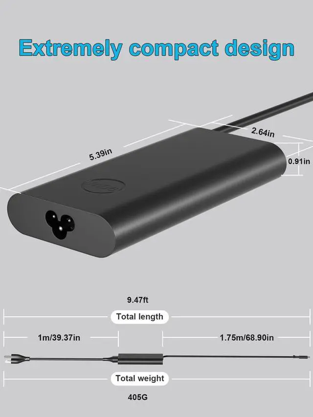 Alt view image 4 of 7 - 90W USB C Charger Compatible with Dell Latitude 5411 5421 5431 5521 5531 7410 Pro 13 14 16 Inspiron 14 16 Plus 7420 7430 7440 7630 7640 2in1 Precision 3470 3570 3571 5770 Laptop Power Adapter