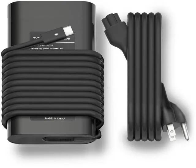 Main image of 65W 45W USB Type C Laptop Charger Compatible with Dell Latitude 5520 5420 7400 7420 7370 5289 5290 5285 7275 XPS 13 9360 9365 9380 LA65NM170 02YK0F Chromebook 3100 3400 AC Adapter Power Cord