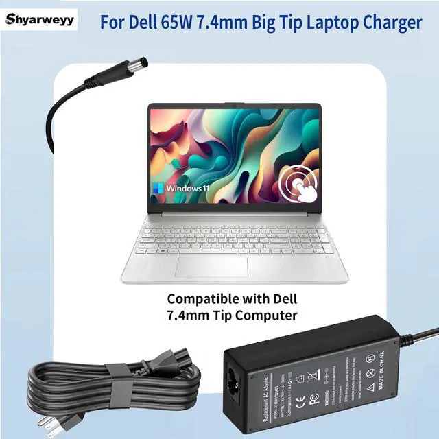 Alt view image 7 of 7 - 7.4mm Big TIP 65W AC Adapter for Dell Latitude 14 7414 5290 5490 7280 7480 7450 7290 E5470 E6420 E6430 LA65NS2-01 Laptop PC Battery Charger