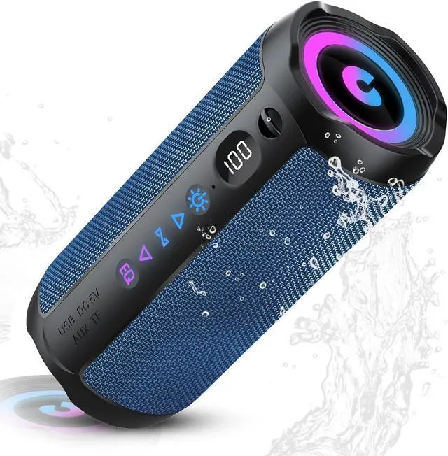 Main image of Portable Bluetooth Speaker, Bluetooth 5.4 Speaker,30W Dual Speaker with LED Display, Deep Bass, 30H Playtime, Colorful RGB Lights, IPX7 Waterproof,TWS pairing for Outdoor/Home/Party/Travel,Gift Ideas