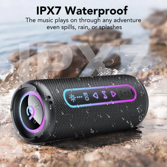 Alt view image 6 of 7 - Portable Bluetooth Speaker with Lights, Bluetooth 5.4 Speaker, Powerful Crystal Clear Sound,All Day Playtime,30W Loud Stereo Sound, IPX7 Waterproof,TWS pairing for Outdoor/Home/Party/Travel,Gift Ideas