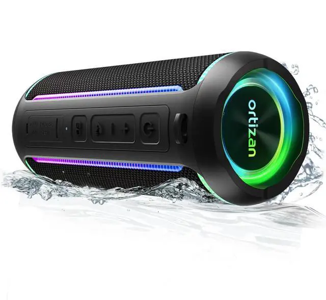 Main image of Portable Bluetooth Speaker (3nd Gen), Bold 40W Sound with DSP Bass Boost, IPX7 Waterproof, 30Hrs of Playtime, TWS, BT 5.3, Colorful Lights, EQ, USB, Wireless for Home, Outdoor, Party - Black
